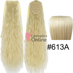 Extensie de par coada ondulata cu snur si clema 55 cm Cod MW3007613A Blond Deschis